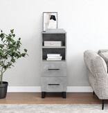 VidaXL Dressoir 34,5x34x90 cm bewerkt hout betongrijs