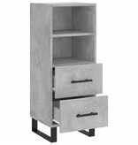 VidaXL Dressoir 34,5x34x90 cm bewerkt hout betongrijs