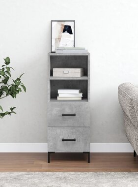 VidaXL Dressoir 34,5x34x90 cm bewerkt hout betongrijs