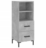 VidaXL Dressoir 34,5x34x90 cm bewerkt hout betongrijs