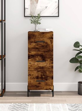 VidaXL Dressoir 34,5x34x90 cm bewerkt hout gerookt eiken