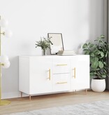 VidaXL Dressoir 100x36x60 cm bewerkt hout hoogglans wit