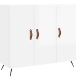 VidaXL Dressoir 90x34x80 cm bewerkt hout hoogglans wit