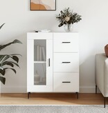 VidaXL Dressoir 69,5x34x90 cm bewerkt hout wit