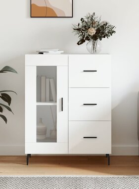 VidaXL Dressoir 69,5x34x90 cm bewerkt hout wit