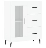 VidaXL Dressoir 69,5x34x90 cm bewerkt hout wit