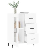 VidaXL Dressoir 69,5x34x90 cm bewerkt hout wit