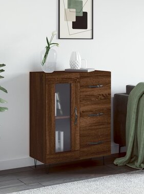 VidaXL Dressoir 69,5x34x90 cm bewerkt hout bruin eikenkleur
