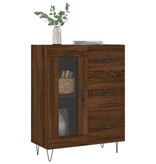 VidaXL Dressoir 69,5x34x90 cm bewerkt hout bruin eikenkleur