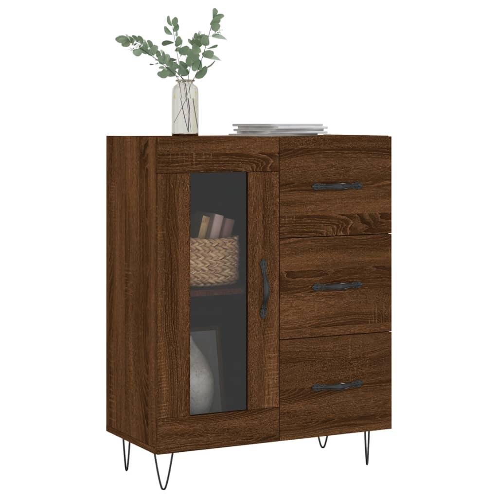 VidaXL Dressoir 69,5x34x90 cm bewerkt hout bruin eikenkleur