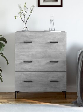 VidaXL Dressoir 69,5x34x90 cm bewerkt hout betongrijs