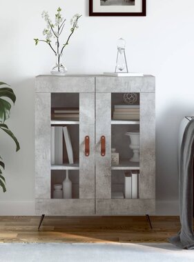 VidaXL Dressoir 69,5x34x90 cm bewerkt hout betongrijs
