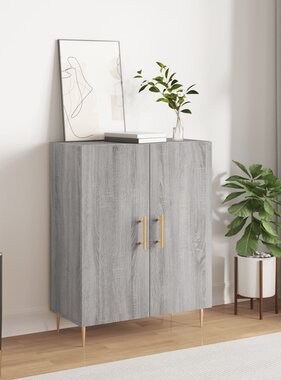 VidaXL Dressoir 69,5x34x90 cm bewerkt hout grijs sonoma eikenkleurig