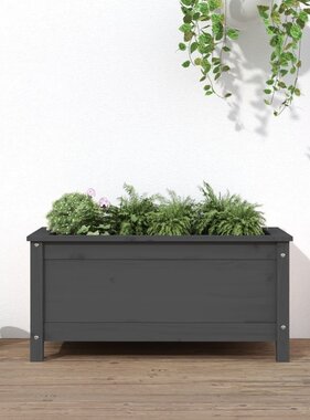 VidaXL Plantenbak 82,5x40x39 cm massief grenenhout grijs