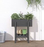 VidaXL Plantenbak 62x30x69 cm massief grenenhout grijs