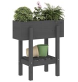 VidaXL Plantenbak 62x30x69 cm massief grenenhout grijs