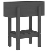 VidaXL Plantenbak 62x30x69 cm massief grenenhout grijs