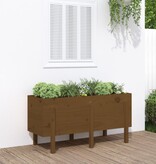 VidaXL Plantenbak verhoogd 121x50x57 cm massief grenenhout honingbruin