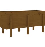 VidaXL Plantenbak verhoogd 121x50x57 cm massief grenenhout honingbruin