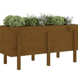 VidaXL Plantenbak verhoogd 121x50x57 cm massief grenenhout honingbruin