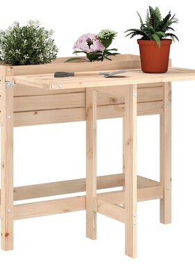 VidaXL Plantenbak met inklapbaar tafelblad massief grenenhout