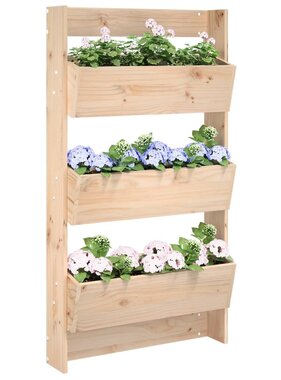 VidaXL Plantenbak wandmontage 3-laags 60x18,5x110 cm grenenhout