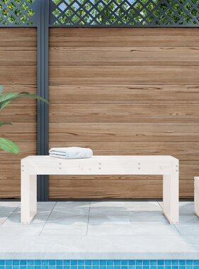 VidaXL Tuinbank 110x38x45 cm massief grenenhout wit