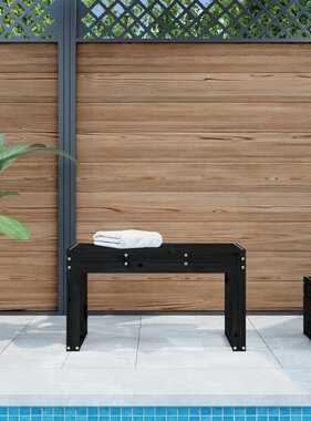 VidaXL Tuinbank 80x38x45 cm massief grenenhout zwart