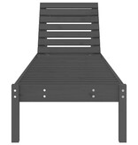 VidaXL Ligbedden 2 st 199,5x60x74 cm massief grenenhout grijs