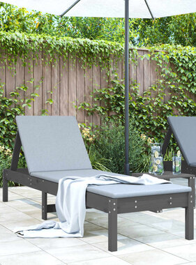 VidaXL Ligstoel 199,5x60x74 cm massief grenenhout grijs