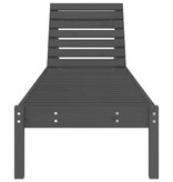 VidaXL Ligstoel 199,5x60x74 cm massief grenenhout grijs