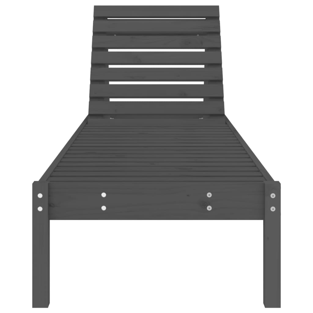 VidaXL Ligstoel 199,5x60x74 cm massief grenenhout grijs