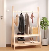 VidaXL Kledingrek 100x45,5x150 cm massief grenenhout