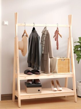 VidaXL Kledingrek 100x45,5x150 cm massief grenenhout