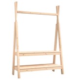 VidaXL Kledingrek 100x45,5x150 cm massief grenenhout
