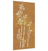 VidaXL Wanddecoratie tuin bamboe-ontwerp 105x55 cm cortenstaal