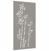 VidaXL Wanddecoratie tuin bamboe-ontwerp 105x55 cm cortenstaal