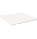 VidaXL Tafelblad vierkant 80x80x2,5 cm massief grenenhout wit