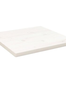 VidaXL Tafelblad vierkant 60x60x2,5 cm massief grenenhout wit