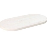 VidaXL Tafelblad ovaal 60x30x2,5 cm massief grenenhout wit