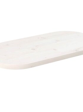 VidaXL Tafelblad ovaal 60x30x2,5 cm massief grenenhout wit