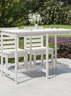 VidaXL Tuintafel 159,5x82,5x110 cm massief grenenhout wit