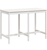 VidaXL Tuintafel 159,5x82,5x110 cm massief grenenhout wit