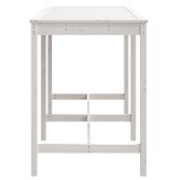 VidaXL Tuintafel 159,5x82,5x110 cm massief grenenhout wit