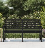 VidaXL Tuinbank 159,5x48x91,5 cm massief grenenhout zwart