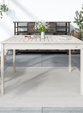 VidaXL Tuintafel 121x82,5x76 cm massief grenenhout wit