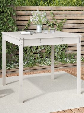 VidaXL Tuintafel 82,5x82,5x76 cm massief grenenhout wit