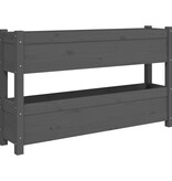 VidaXL Plantenbak 112x25x66 cm massief grenenhout grijs