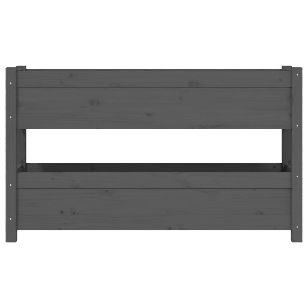 VidaXL Plantenbak 112x25x66 cm massief grenenhout grijs