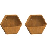 VidaXL Plantenbakken wandmontage 2 st 46x10x40 cm cortenstaal roestig
